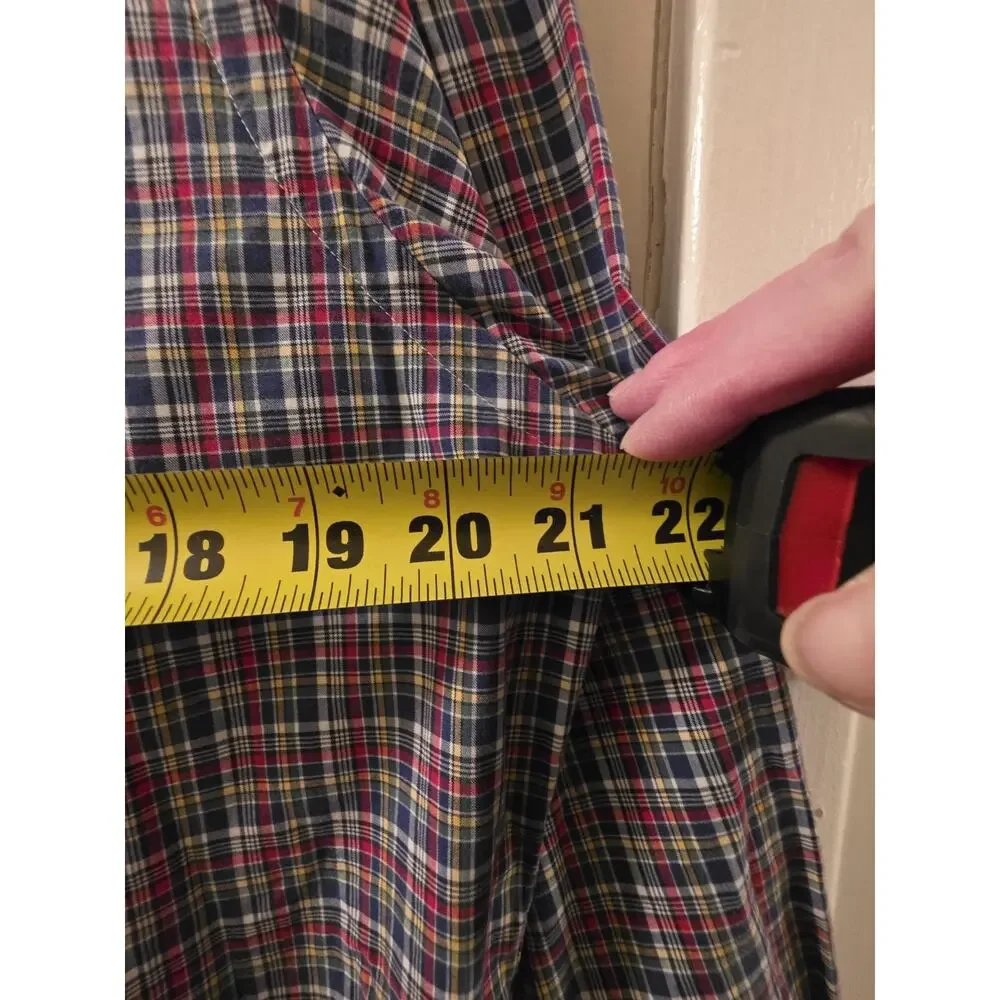 Polo Ralph Lauren Button-Down Red Plaid Dress Shirt Men's Size M Preppy Office